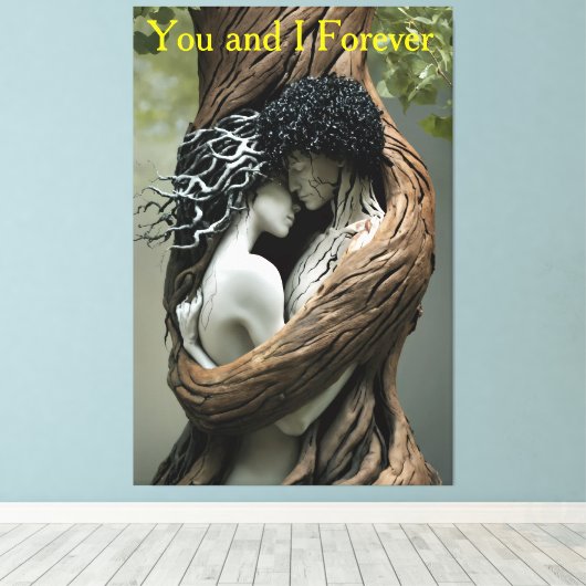 Jij en ik voor altijd  canvas afdruk (Insitu (Houten vloer))