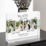 Jij en ik voor altijd en altijd elegante Leaf Wedd Fotoblokken<br><div class="desc">Elegant en romantisch trouwfotoblok, gegraveerd met "jij en ik voor altijd en altijd". De fotomasjabloon toont uw bruiloft afbeeldingen in verticaal portretformaat en u kunt verder personaliseren met uw namen en trouwdatum. Uw afbeeldingen zijn omlijst met een delicaat bladontwerp en u bent van harte welkom om het zwart-witkleurenpalet in de...</div>