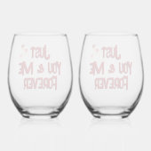 Jij en ik voor altijd wijnglas zonder voet (Achterkant)