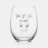 Jij en ik zijn bedoeld als bruiloft wijnglas zonder voet (Achterkant)