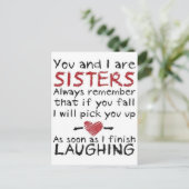 Jij en ik zijn Sisters Design Briefkaart (Staand voorkant)