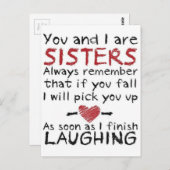Jij en ik zijn Sisters Design Briefkaart (Voorkant / Achterkant)