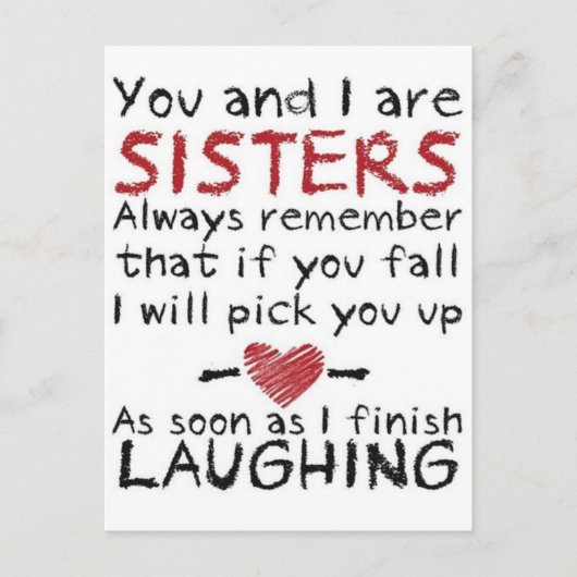 Jij en ik zijn Sisters Design Briefkaart (Voorkant)