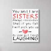 "Jij en ik zijn zusters" Canvas Afdruk (Voorkant)