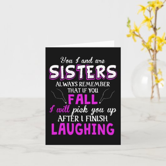 Jij en ik zijn zusters die altijd onthouden dat al kaart (Gele Bloem)