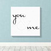 jij en ik zwart wit moderne liefde canvas afdruk (Insitu (Houten vloer))