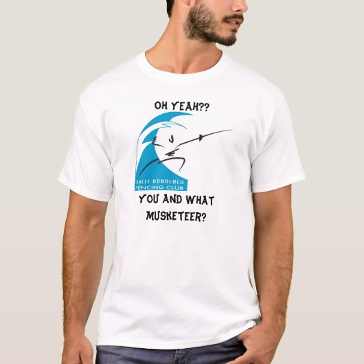 Jij en welke musketier? t-shirt (Voorkant)