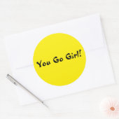 Jij gaat Meisje Ronde Sticker (Envelop)