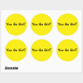 Jij gaat Meisje Ronde Sticker (Vel)