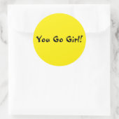 Jij gaat Meisje Ronde Sticker (Tas)