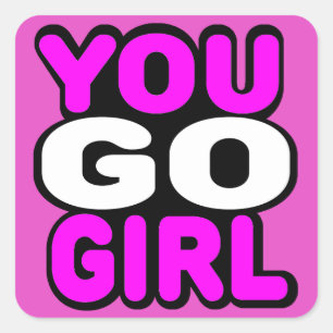 Jij gaat Meisje Vierkante Sticker