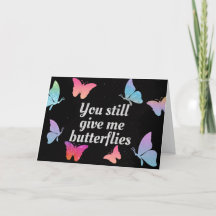 Jij geeft me Vlinders Glitter Valentijnkaart