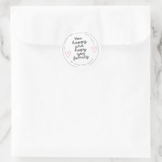 Jij gelukkig en gelukkig jouw familie  ronde sticker