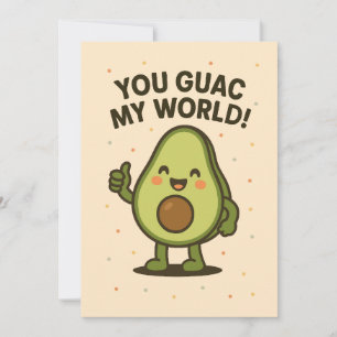 Jij Guac't Mijn Wereld. Schattige Valentijnsdag Av Feestdagenkaart