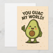 Jij Guac't M'n Wereld. Schattige Valentijnsdag Avo Feestdagenkaart (Voorkant / Achterkant)