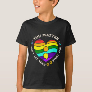 Jij Hart met Regenboog voor Suïcidepreventie-bewus T-shirt