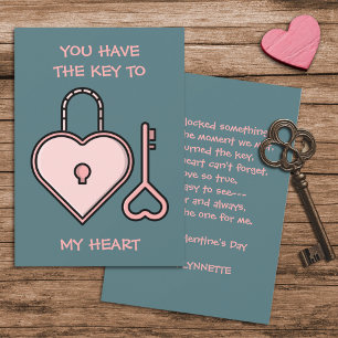Jij hebt de sleutel tot mijn hart Valentijn Feestdagenkaart