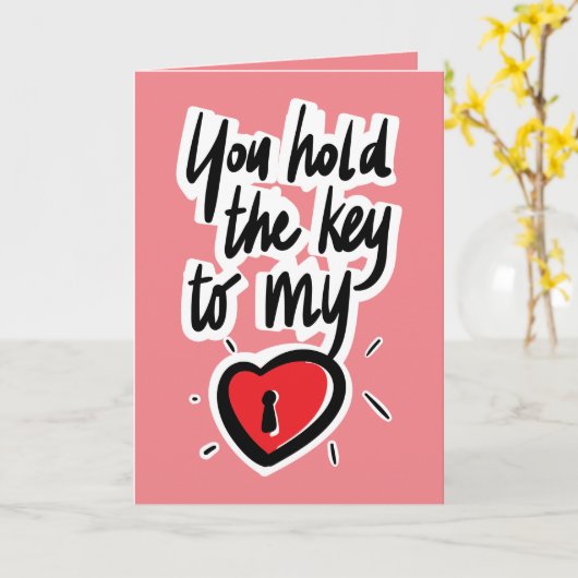 Jij hebt de sleutel tot mijn hart - Valentijn Kaart (Gele Bloem)