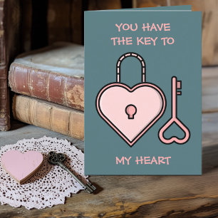 Jij hebt de sleutel tot mijn hart valentijnskaart feestdagen kaart