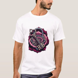 Jij hebt de sleutel tot mijn hartroos vergrendelin t-shirt