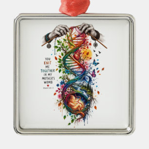 Jij hebt mij geweven – Psalm 139:13 Moeder & Baby Metalen Ornament