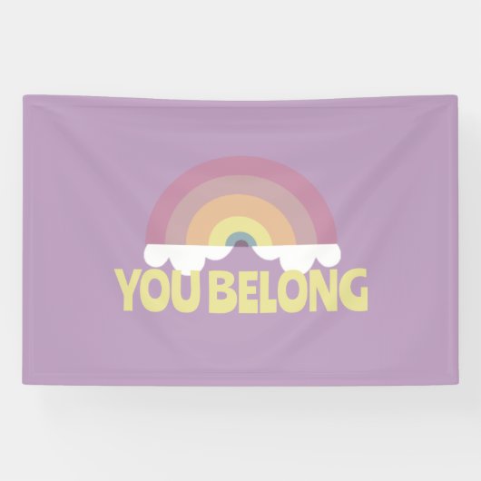 Jij hoort bij Rainbow Spandoek (Horizontaal)