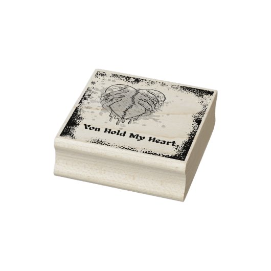Jij houdt mijn hart vast rubberstempel (Stempel)