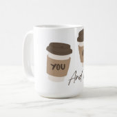 'Jij, ik en hete koffie'-koppel mok (Voorkant links)