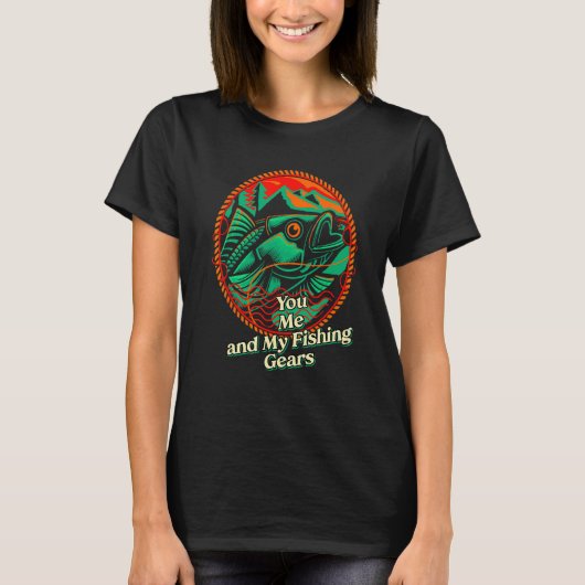 Jij Ik en Mijn Visspullen Koppels Liefde T-shirt (Voorkant)