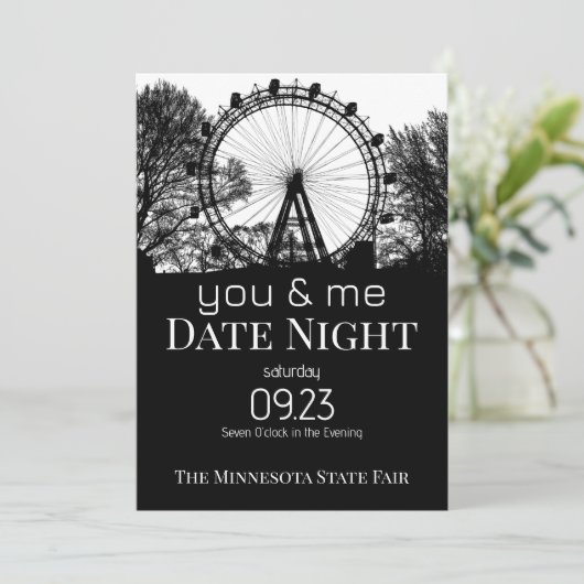 Jij & ik Ferris Wheel Date Night Kaart (Staand voorkant)