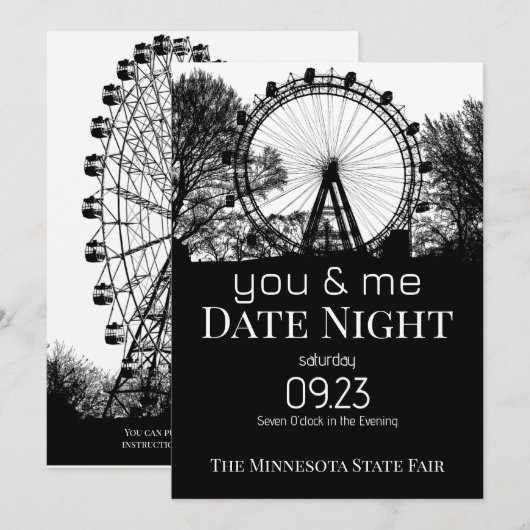 Jij & ik Ferris Wheel Date Night Kaart (Voorkant / Achterkant)