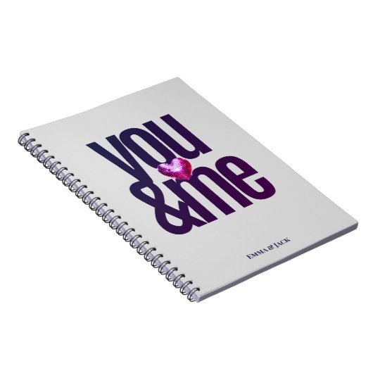 Jij & ik Gepersonaliseerde Valentijnsdag Notitiebo Notitieboek (Rechterzijde)