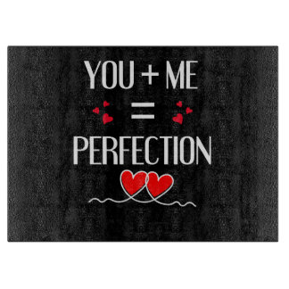 Jij + Ik = Perfectie - Schattige koppelontwerp Snijplank