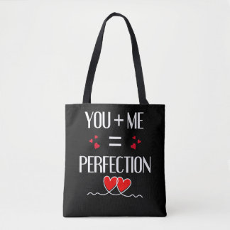 Jij + Ik = Perfectie - Schattige koppelontwerp Tote Bag