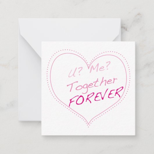 Jij? Ik? Voor altijd samen? Notitiekaartje (Voorkant)