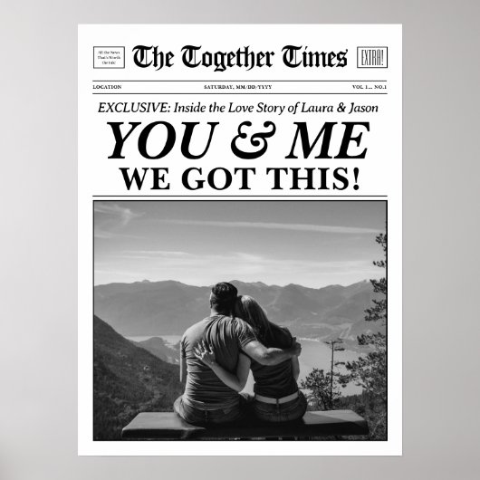 Jij & ik wij doen dit gepersonaliseerde cadeau-kra poster (Voorkant)