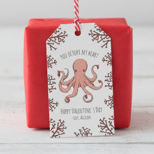Jij Inktvis Mijn Hart Octopus Valentijnsdag Cadeaulabel
