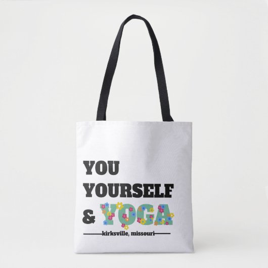 Jij, jezelf en Yoga Floral Canvas tas (Voorkant)