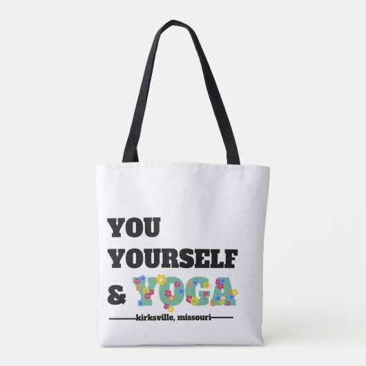 Jij, jezelf en Yoga Floral Canvas tas (Achterkant)