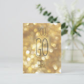 Jij Kan Het - Gouden Glitter Inspirerende Spreuk Briefkaart (Staand voorkant)