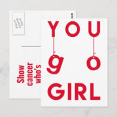 Jij kan het - Kanker Overwin Wenskaart Briefkaart (Voorkant / Achterkant)