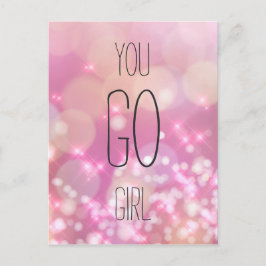 Jij Kan Het Meid - Roze Vonken Inspirerende Spreuk Briefkaart