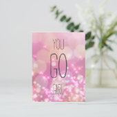 Jij Kan Het - Roze Vonken Inspirerende Spreuk Briefkaart (Staand voorkant)