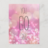 Jij Kan Het - Roze Vonken Inspirerende Spreuk Briefkaart (Voorkant)