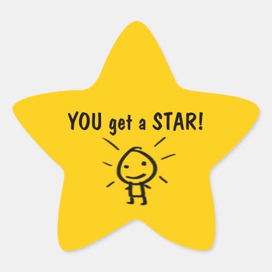 Jij krijgt een STER! Ster Sticker (Voorkant)