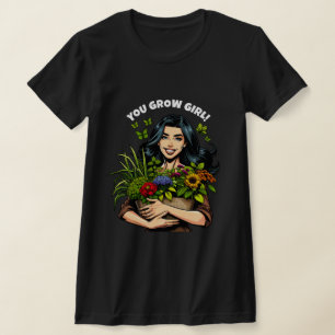 Jij kweekt meisje   Grappige Retro Plant-liefhebbe T-shirt
