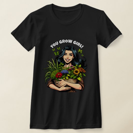 Jij kweekt meisje | Grappige Retro Plant-liefhebbe T-shirt (Laagn)