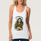 Jij kweekt meisje | Grappige Retro Plant-liefhebbe Tanktop (Voorkant)
