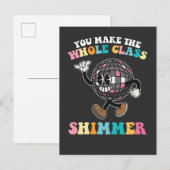 Jij Laat De Hele Klas Glanzen Groovy Retro Uitnodiging Briefkaart (Voorkant / Achterkant)