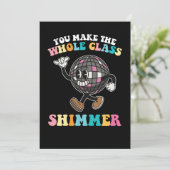 Jij laat de hele klas glinsteren Groovy Retro Kaart (Staand voorkant)